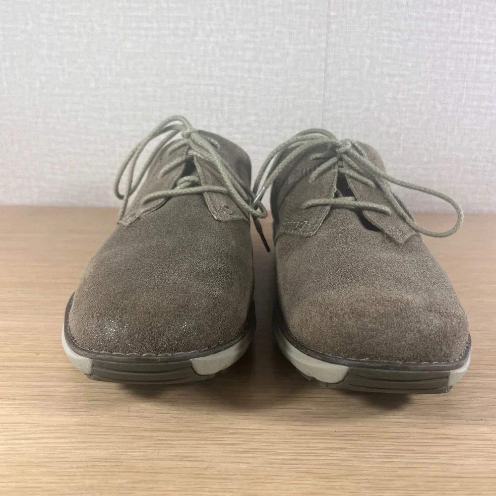 Timberland Mens A14ES Distressed Suede Oxford Shoes Brown OrthoLite Size 12